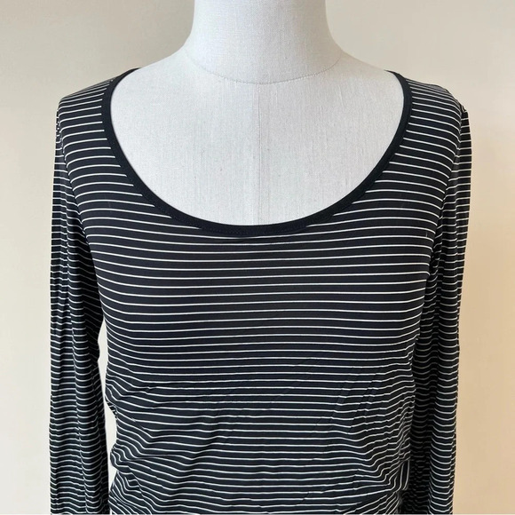 Maxmara Sportmax Black White Stripe Long Sleeve Top 17998 - Picture 4 of 9